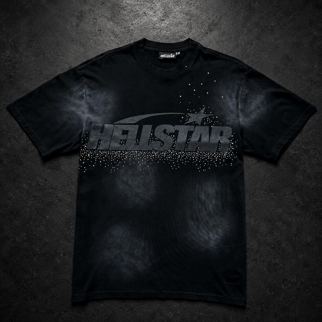 Camiseta Hellstar Studded Logo – Washed Black