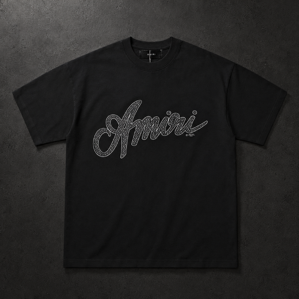 Camiseta Amiri Crystal Signature – Black