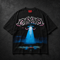 Camiseta Godspeed UFO – Negro/Azul/Rojo.
