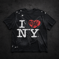 Camiseta Hellstar I Love NY – Negro Lavado.