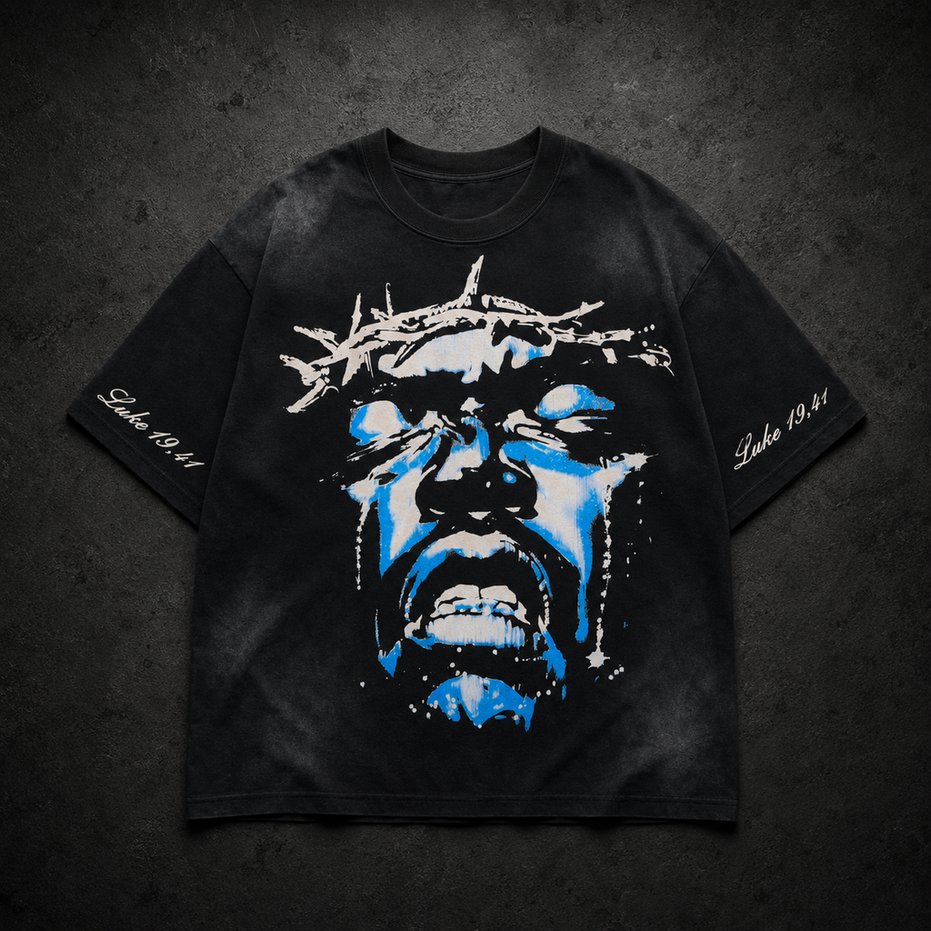 Camiseta Hellstar Path to Paradise Face – Negro/Azul.