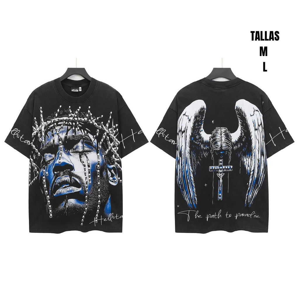Camiseta Hellstar Path to Paradise – Negro/Azul