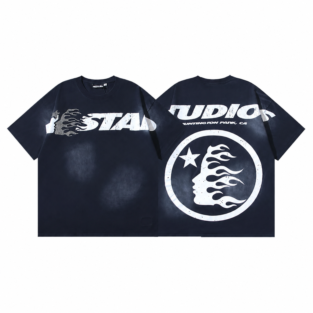Camiseta Hellstar Studios Flame – Washed Black