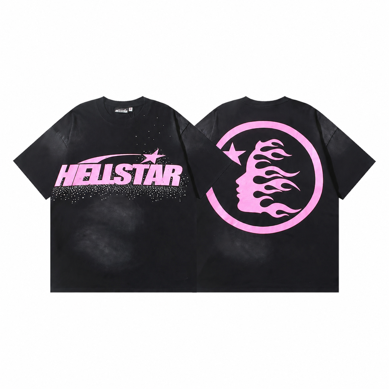 Camiseta Hellstar Pink Shooting Star – Washed Black