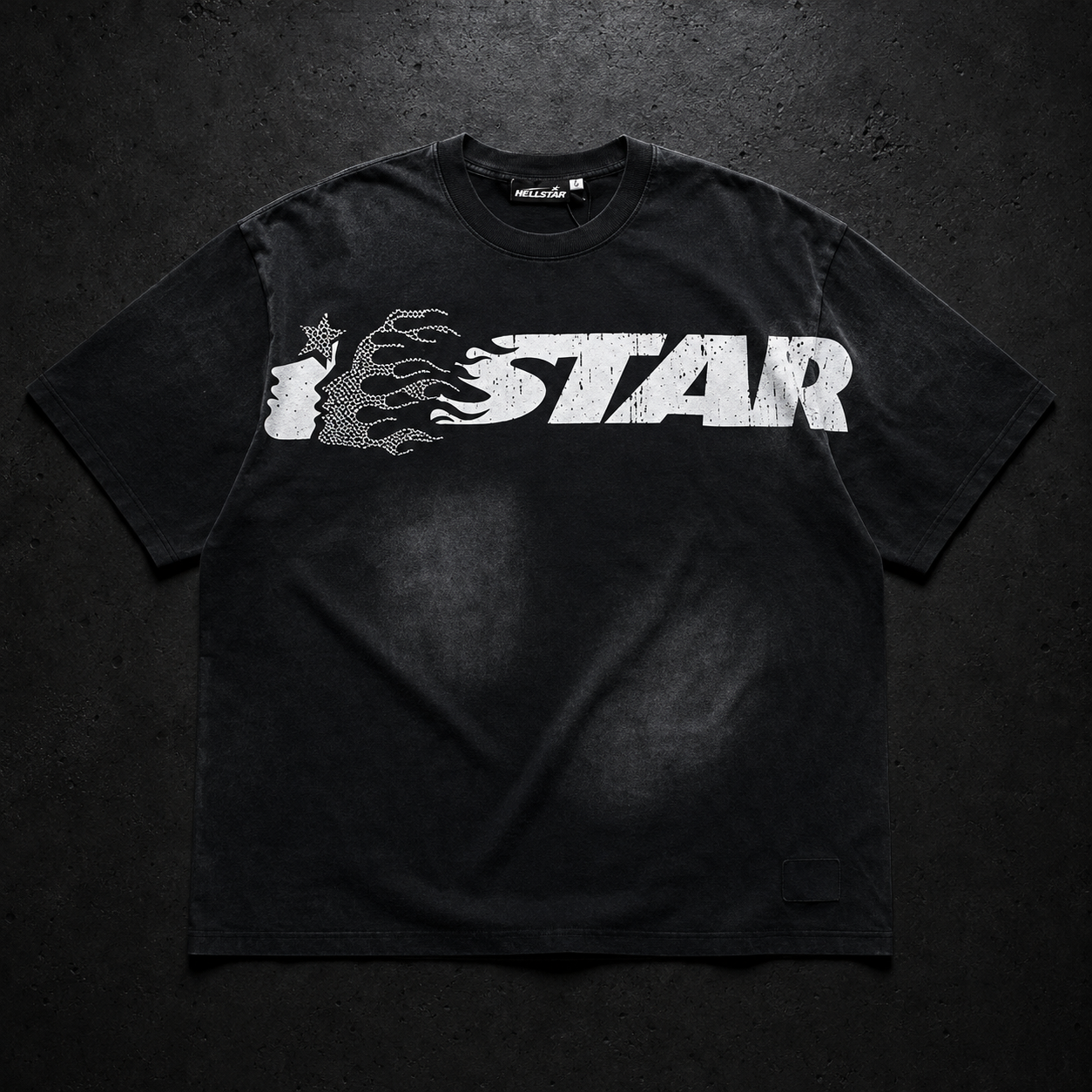 Camiseta Hellstar Studios Flame – Washed Black