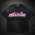Camiseta Hellstar Pink Shooting Star – Washed Black